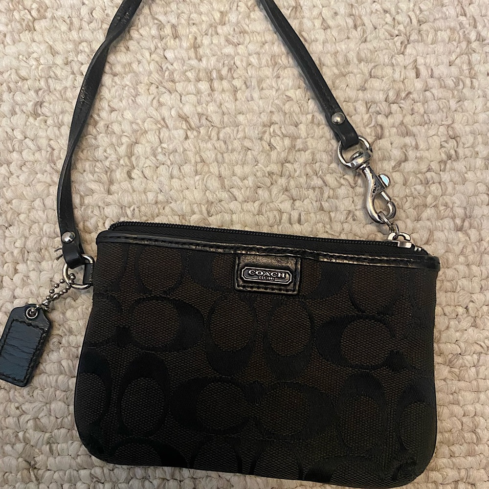 Coach black wristlet